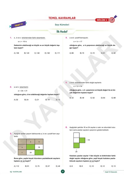 TYT Hedef 15 Net Matematik Soru Bankası