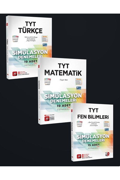 Tyt Türkçe, Matematik, Fen Bilimleri Branş Deneme (3 Kitap)