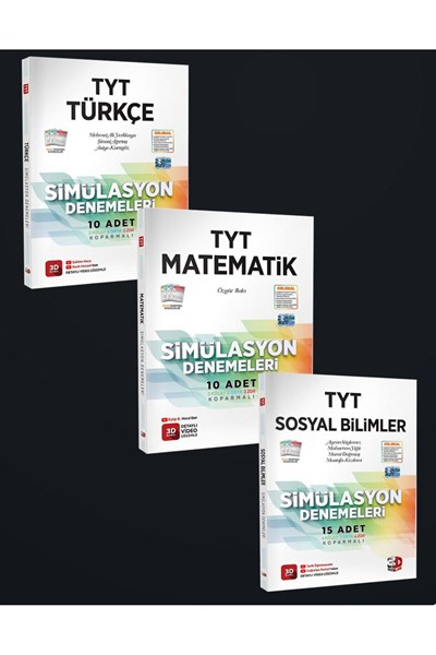 Tyt Türkçe, Matematik, Sosyal Bilimler Branş Deneme (3 Kitap)
