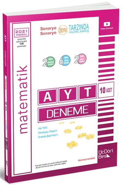 Üçdörtbeş Yayınları Ayt Matematik 8li Deneme 2025