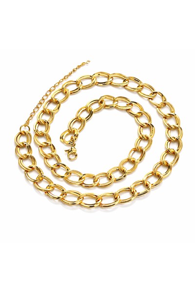 luxury steel gold renk Samanyolu çelik kolye