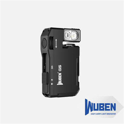 G5 400 Lümen USB-C Şarj Edilebilir Mini LED El Feneri Mıknatıslı & Anahtarlık Tipi EDC Fener | Siyah