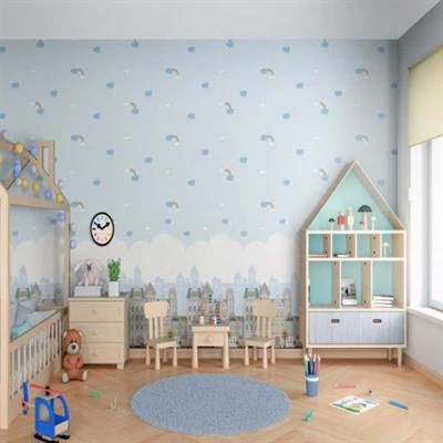 Adawall Ada Kids Bulutlu Çocuk Odası Duvar Kağıdı 8902-1