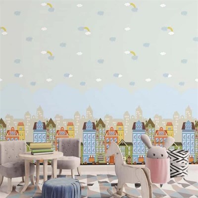 Adawall Ada Kids Ev Desenli Çocuk Odası Duvar Kağıdı 8903-1