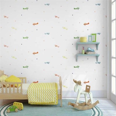 Adawall Ada Kids Uçak Desenli Çocuk Odası Duvar Kağıdı 8907-1