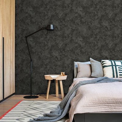 AdaWall Beta 1108-5 Duvar Kağıdı Siyah Sıva Desenli