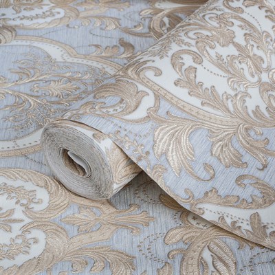 AdaWall Ephes 1002-2 Damask büyük, Simli Duvar Kağıdı 10m²