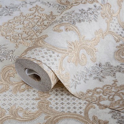 Adawall Ephes 6802-1 Damask büyük, Simli Duvar Kağıdı 10m²