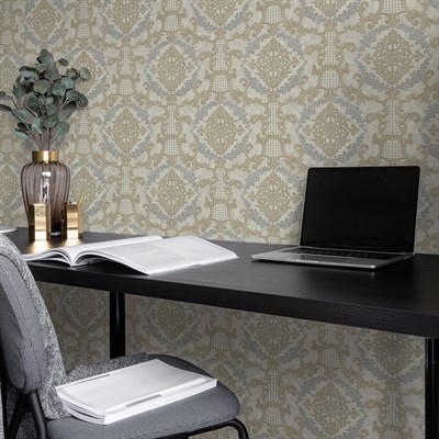Adawall Ephes 6802-1 Damask büyük, Simli Duvar Kağıdı 10m²