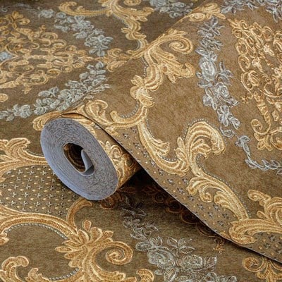AdaWall Ephes 6802-5 Damask büyük, Simli Duvar Kağıdı 10m²