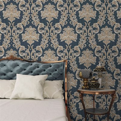 AdaWall Ephes 6808-5 Damask büyük, Simli Duvar Kağıdı 10m²