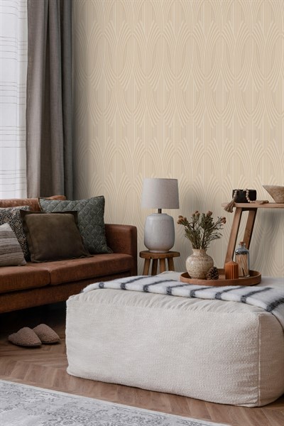 Adawall Icon 24102-5 Şampanya Tonlu Kabartmalı Duvar Kağıdı