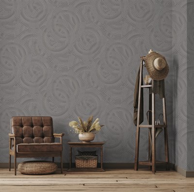 Adawall Icon 24103-4 Koyu Gri Kabartmalı Duvar Kağıdı