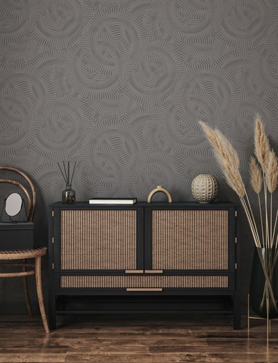 Adawall Icon 24103-4 Koyu Gri Kabartmalı Duvar Kağıdı