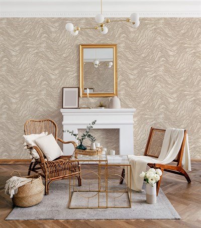 Adawall Icon 24104-2 Bej Dokulu Modern Duvar Kağıdı