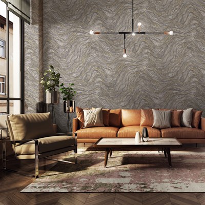 Adawall Icon 24104-3 Gri Dokulu Modern Duvar Kağıdı