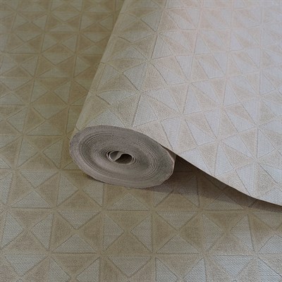 Adawall Icon 24105-2 Bej Kabartmalı Geometrik Duvar Kağıdı