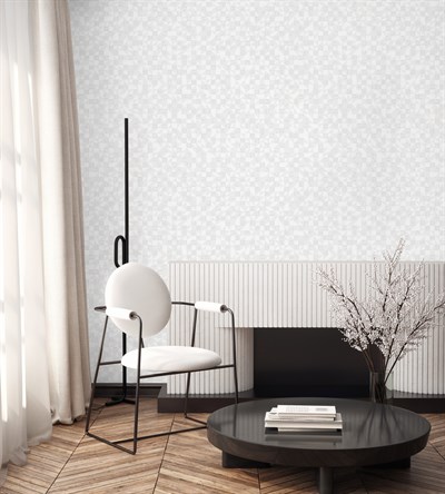 Adawall Icon 24106-1 Beyaz Geometrik Modern Duvar Kağıdı