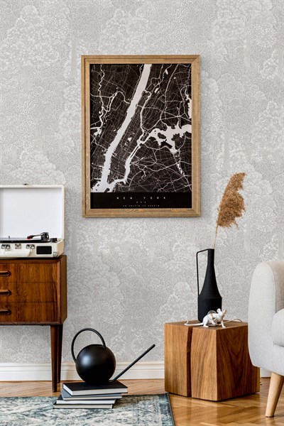 Adawall Icon 24107-1 Açık Gri Desenli Modern Duvar Kağıdı