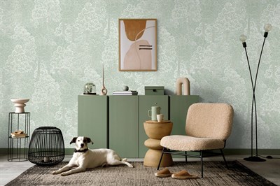 Adawall Icon 24107-2 Açık Yeşil Desenli Modern Duvar Kağıdı