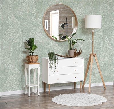 Adawall Icon 24107-2 Açık Yeşil Desenli Modern Duvar Kağıdı