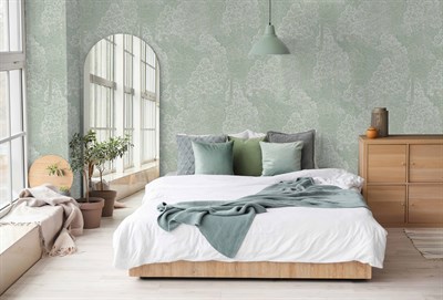 Adawall Icon 24107-2 Açık Yeşil Desenli Modern Duvar Kağıdı