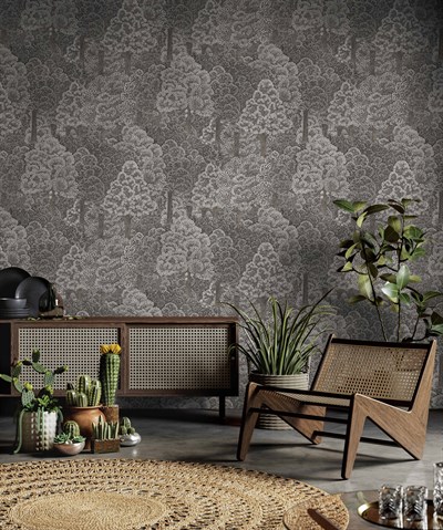 Adawall Icon 24107-3 Gri Tonlu Doğal Desenli Modern Duvar Kağıdı