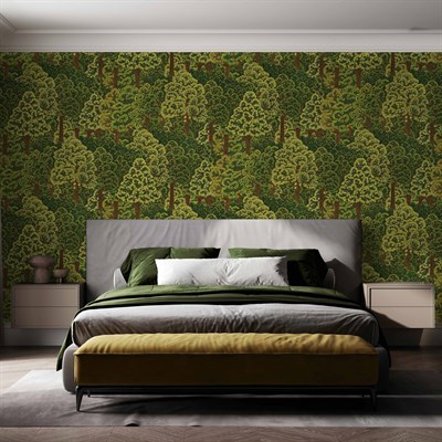 Adawall Icon 24107-4 Yeşil Orman Desenli Doğal Modern Duvar Kağıdı