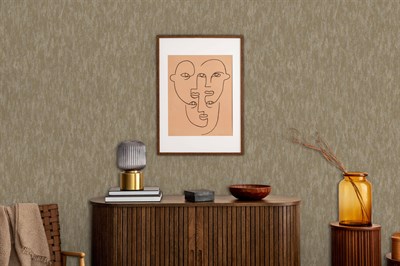 Adawall Icon 24108-5 Bej Keten Dokulu Sade Modern Duvar Kağıdı