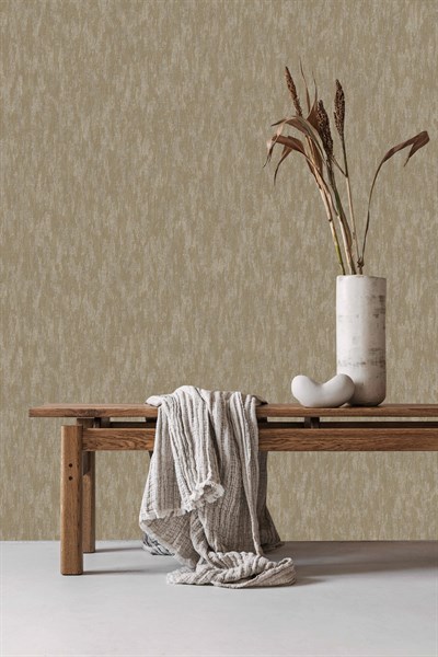 Adawall Icon 24108-5 Bej Keten Dokulu Sade Modern Duvar Kağıdı