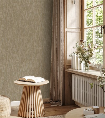 Adawall Icon 24108-5 Bej Keten Dokulu Sade Modern Duvar Kağıdı