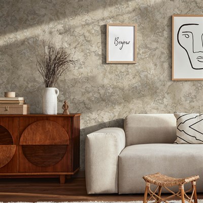 Adawall Icon 24109-3 Bej Beton Efektli Modern Duvar Kağıdı