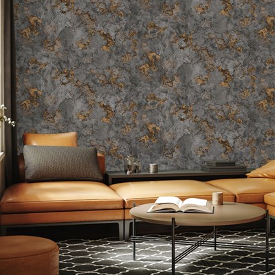 Adawall Icon 24109-4 Altın Detaylı Beton Efektli Modern Duvar Kağıdı