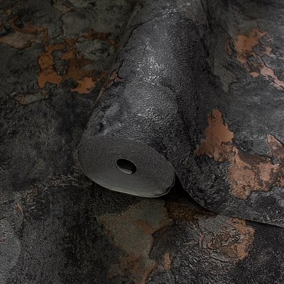 Adawall Icon 24109-5 Koyu Beton Efektli Bakır Detaylı Modern Duvar Kağıdı