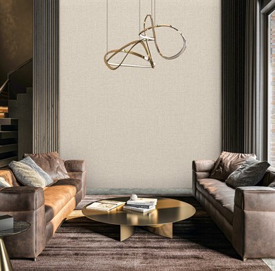 Adawall Icon 24110-2 Bej Keten Dokulu Sade Modern Duvar Kağıdı