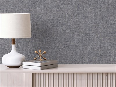 Adawall Icon 24110-4 Mavi Gri Keten Dokulu Modern Duvar Kağıdı