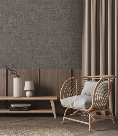 Adawall Icon 24110-5 Füme Koyu Gri Keten Dokulu Modern Duvar Kağıdı
