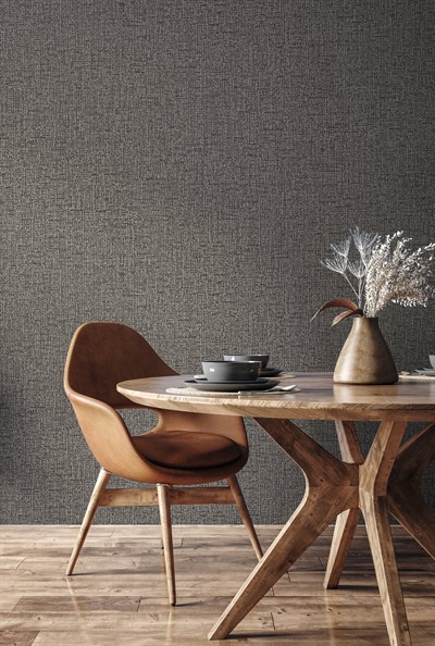 Adawall Icon 24110-5 Füme Koyu Gri Keten Dokulu Modern Duvar Kağıdı