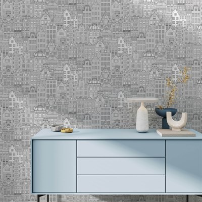 Adawall Roka Koleksiyonu 23115-01 Şehir görselli Duvar Kağıdı 16,5 M2
