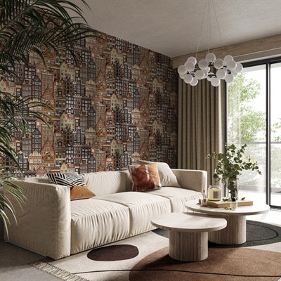 Adawall Roka Koleksiyonu 23115-03 Şehir görselli Duvar Kağıdı 16,5 M2