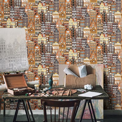 Adawall Roka Koleksiyonu 23115-03 Şehir görselli Duvar Kağıdı 16,5 M2