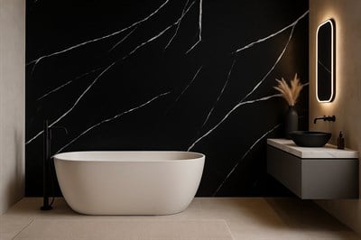 Carrara Black PVC Duvar Paneli