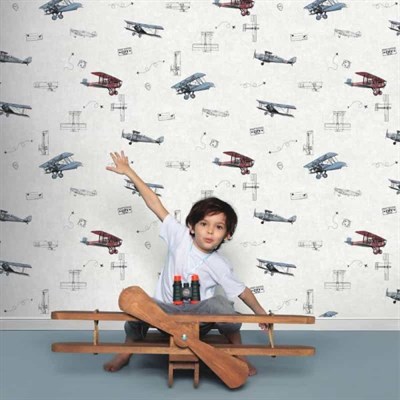 Decowall Deco Junior 1209-03 Uçak Desenli Duvar Kağıdı