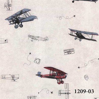 Decowall Deco Junior 1209-03 Uçak Desenli Duvar Kağıdı