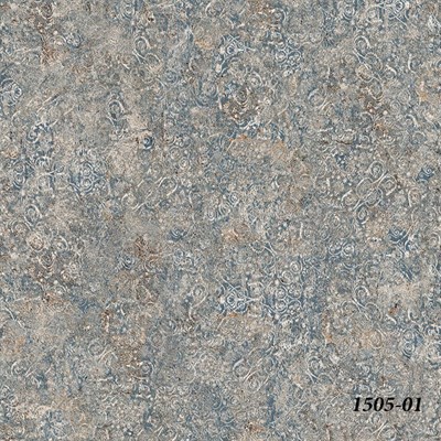 Decowall Orlando 1505-01 Duvar Kağıdı Mavi Eskitme Desenli Simli