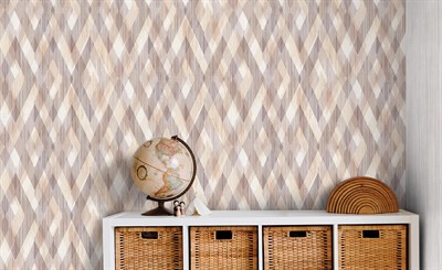 Decowall Orlando 1507-02 Duvar Kağıdı Kahverengi Geometrik Desenli