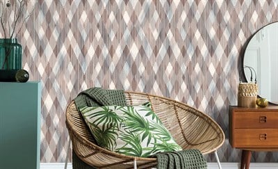 Decowall Orlando 1507-05 Duvar Kağıdı Mavi Geometrik Desenli Çizgili