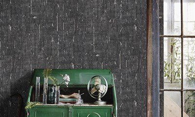 Decowall Orlando 1511-06 Duvar Kağıdı Antrasit Simli Eskitme Desenli