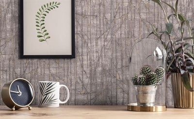 Decowall Orlando 1511-07 Duvar Kağıdı Koyu Gri Simli Eskitme Desenli