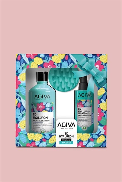 8D Hyaluron 3'lü Şampuan 500 ml & Sıvı Saç Kremi 200 ml & Masaj Tarağı